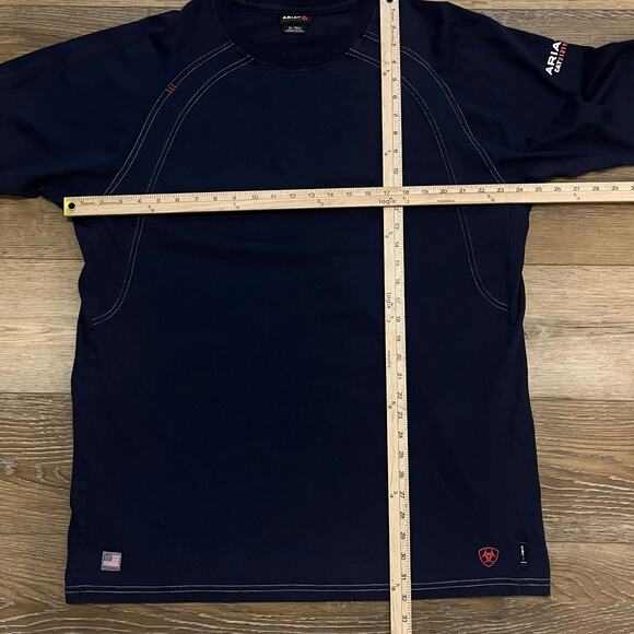 Ariat FR Shirt Mens XLT Navy Long Sleeve Work Flame Resistant CAT 2 NFPA 2112 - Picture 9 of 9